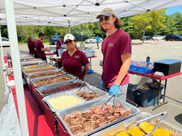 Outdoor barbecue catering event