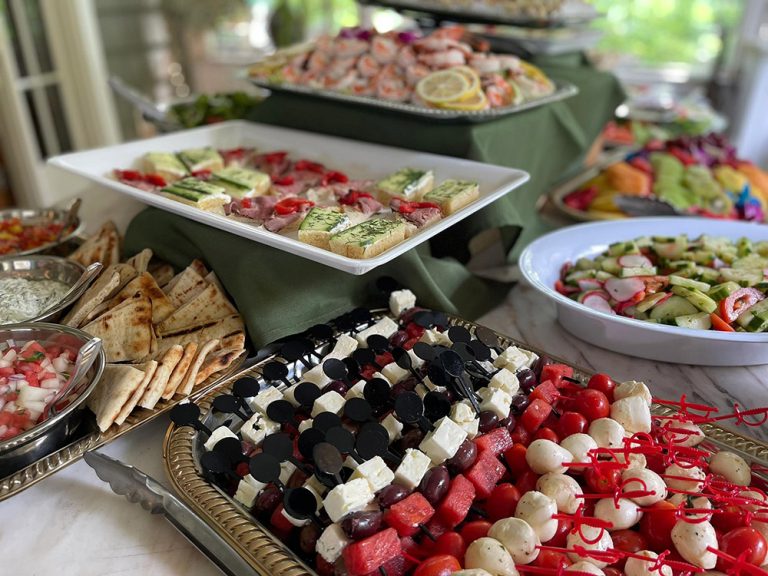 Hors d'oeuvres display at catered event