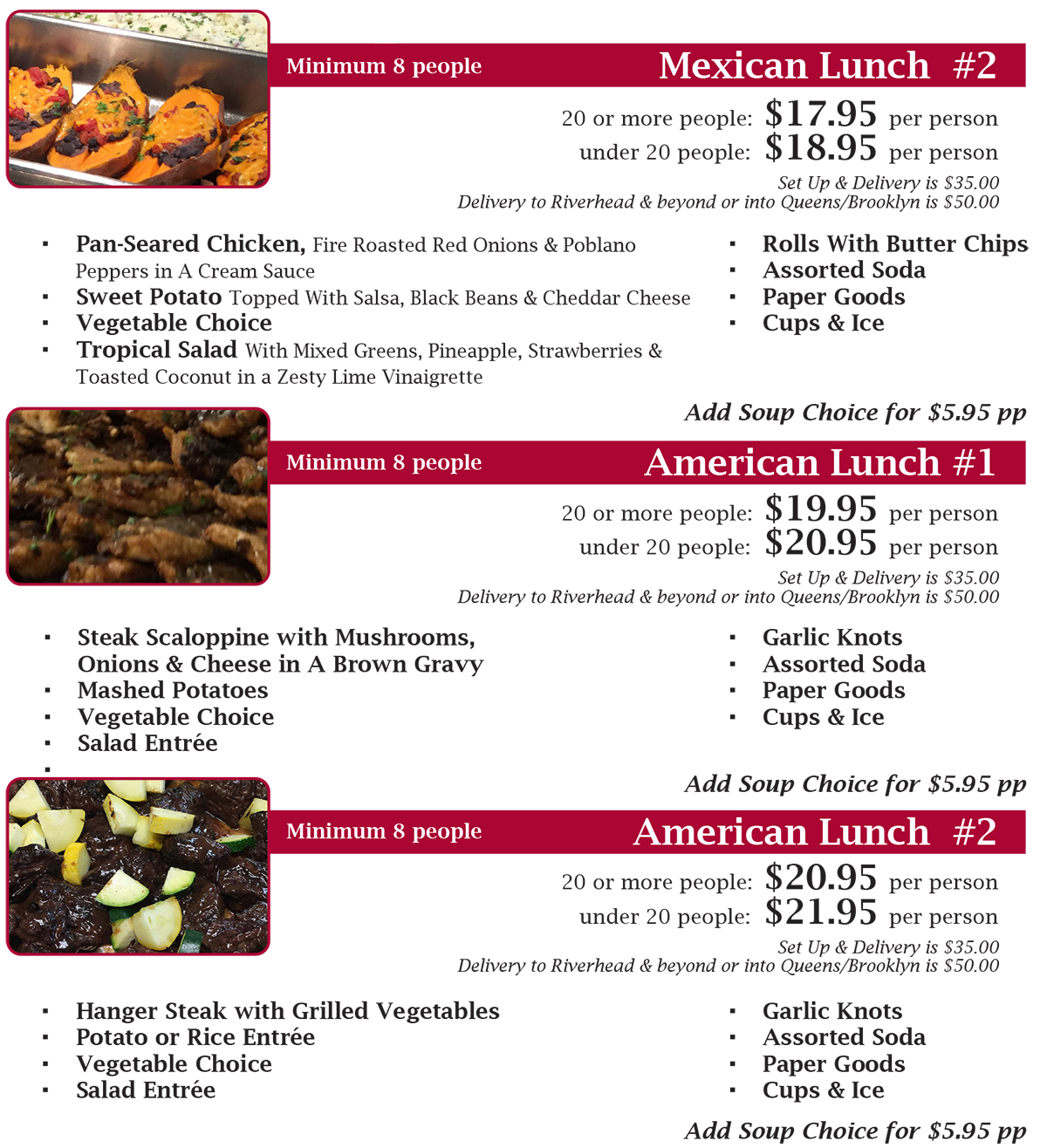 Pharmaceutical reps catering menu page 3