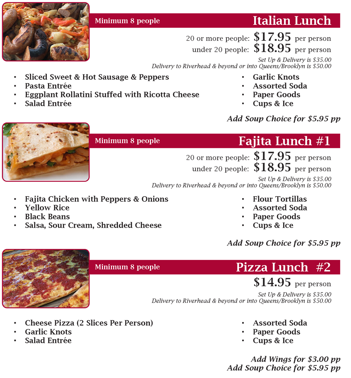 Pharmaceutical reps catering menu page 4