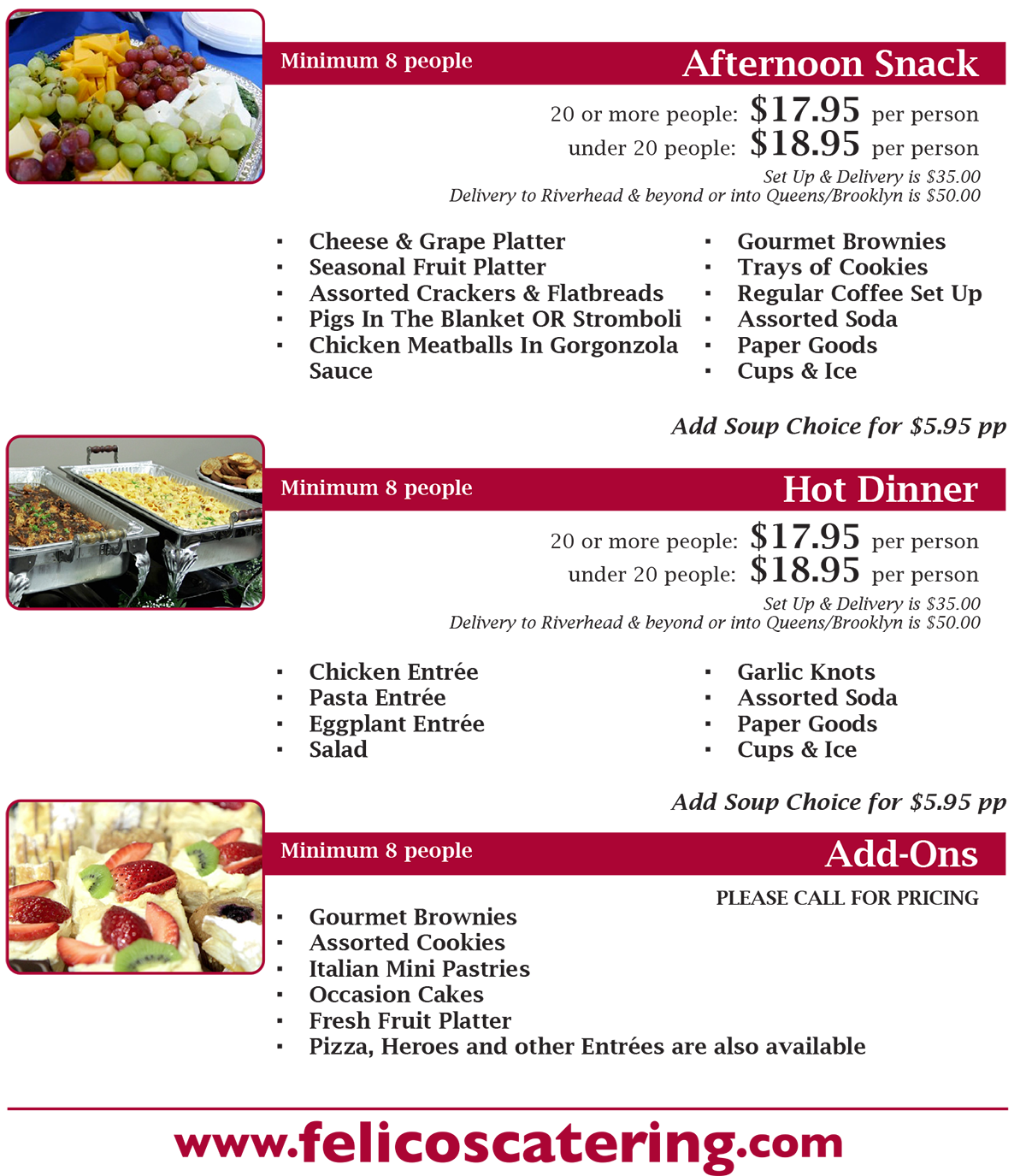 Pharmaceutical reps catering menu page 5