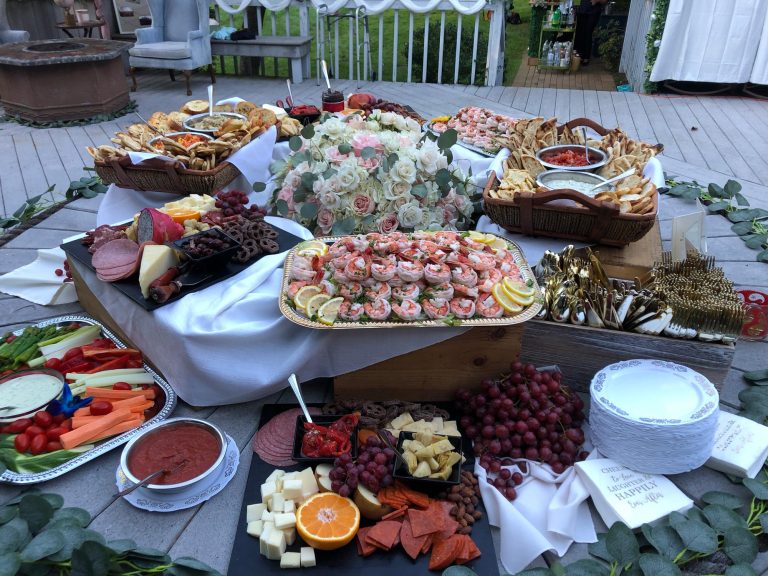 Stationary finger foods at event