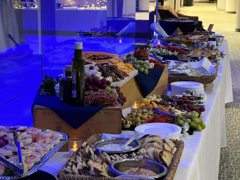 Hors d'oeuvres platter at catered event