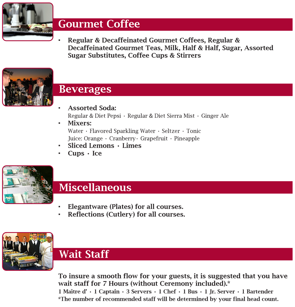 Wedding Catering Menu Page 3